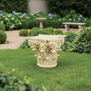 Corinthian Capital Outdoor Statue (16 - Inch) Side Angle