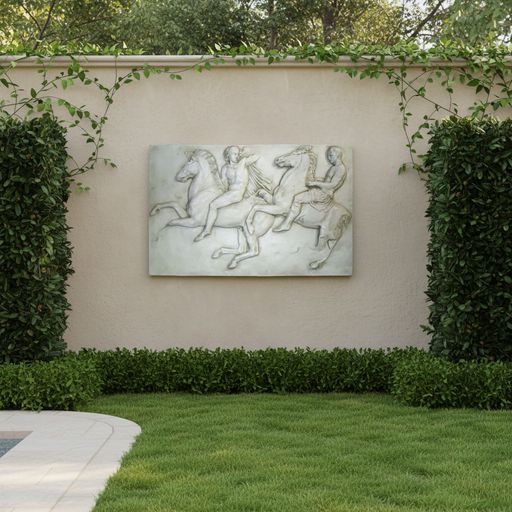 Two Horseman Garden Statue (42 - Inch) Side Angle