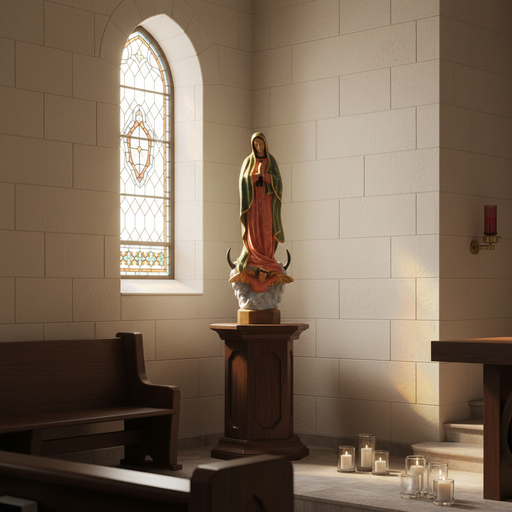 Our Lady of Guadalupe Statue (32 - Inch) Side Angle