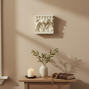 Ornate classical corbel with Baroque scrollwork, acanthus leaf motifs, and bead detailing in old world European style. Side View
