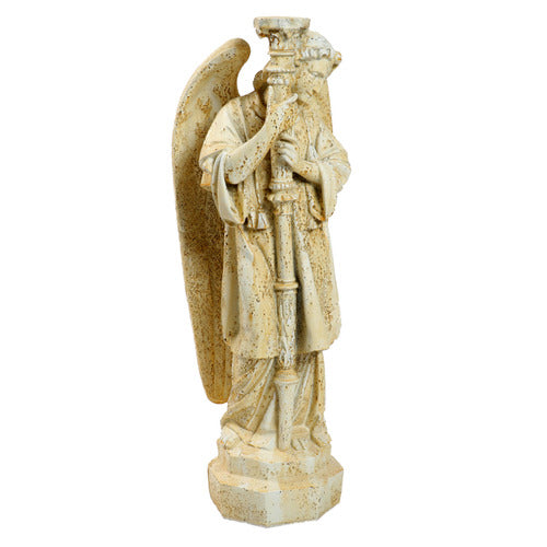 Standing Angel With Candlestick Outdoor Statue (27-Inch)