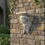 Wall - Mounted Shelf With Cherub Face Bracket (16 - Inch) Side Angle