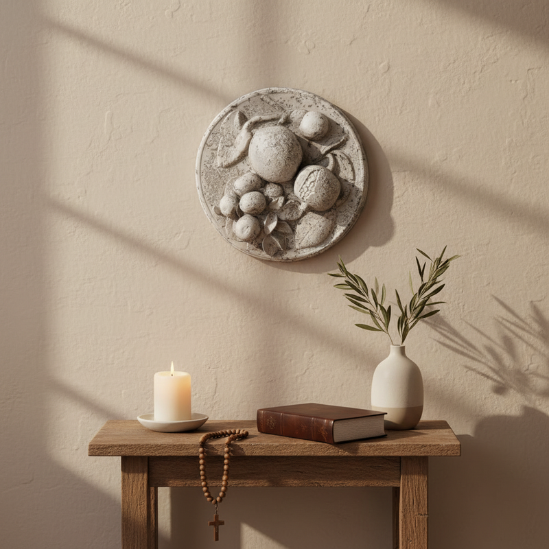 Fruit Plate Garden Plaque (5.0 - Inch) Side View