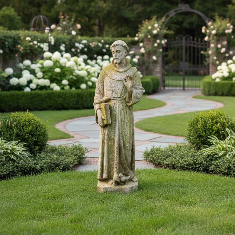 Saint Francis Statue (37 - Inch) Side Angle