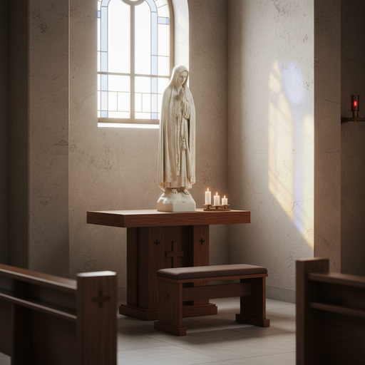 Our Lady of Fatima Religious Statue (36 - Inch) Side Angle
