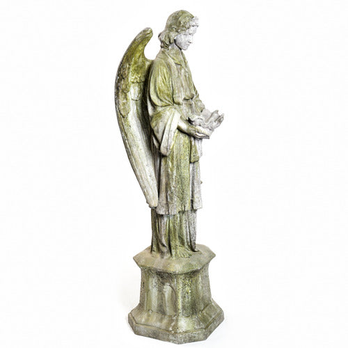 Angel On Hexagonal Base Outdoor Statue (61-Inch)