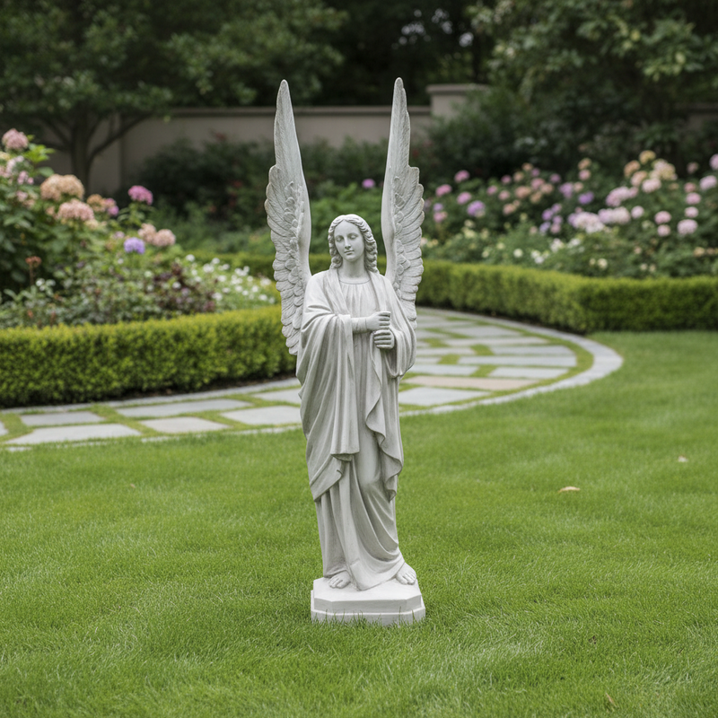 Angel With Large Wings Prayer Statue (89-Inch)