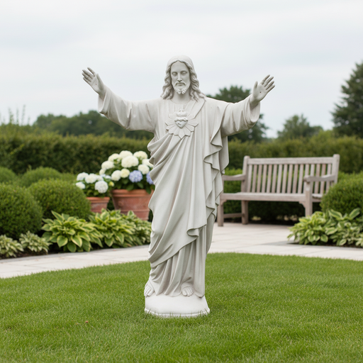 Jesus Sacred Heart Blessing Statue (60 - Inch) Side Angle
