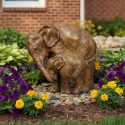 Elephant Calf Garden Statue (12 - Inch) Side Angle