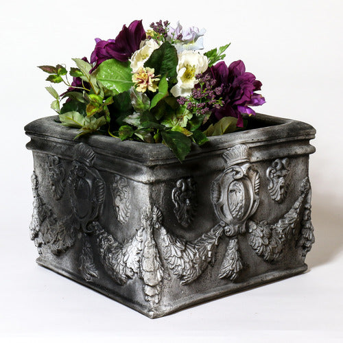 English Square Pot 11 Outdoor/Indoor Statue