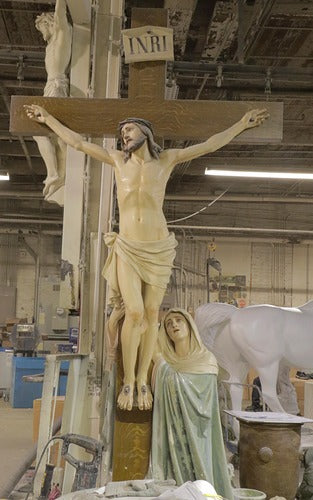 Calvary Jesus on Cross with Ma Outdoor/Indoor Statue