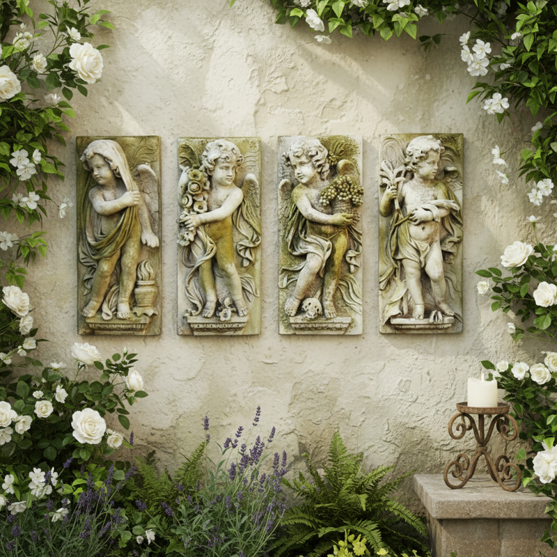 Little Boy Season Plaques Set (0.0 - Inch) Side Angle