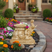 Elephant Roaring Statue Candleholder (8 - Inch) Side Angle