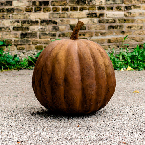 Pumpkin Garden Statue (14 - Inch) Side View