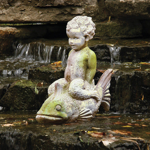 Fish Garden Statue (20 - Inch) Side Angle