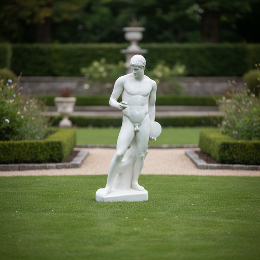Discobolus Without Fig Discus Statue (71 - Inch) Side Angle