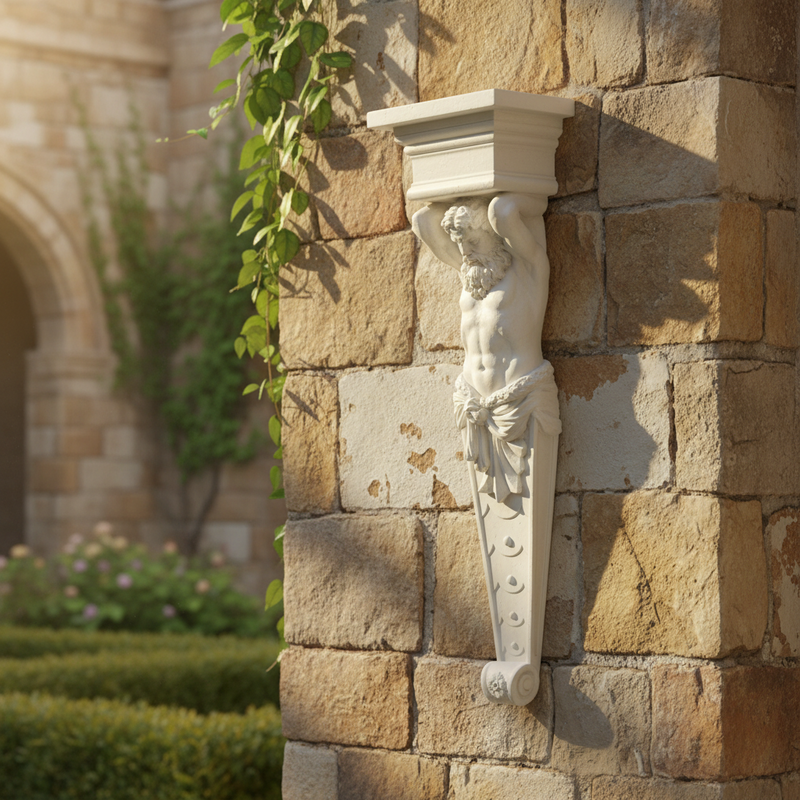 Hercules Caryatid Outdoor Bracket (26 - Inch) Side Angle