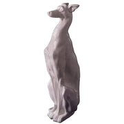 Greyhound statue with elongated features, classical European style, elegant and poised with subtle ornate detailing.