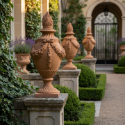 Empire Flame Finial Outdoor Statue (48 - Inch) Side Angle