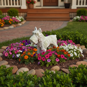 Schnauzer Dog Garden Statue (14 - Inch) Side Angle