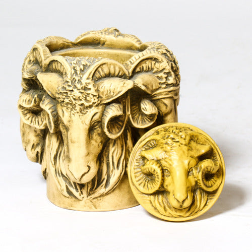 Ram Pot With Lid 9 Outdoor/Indoor Statue
