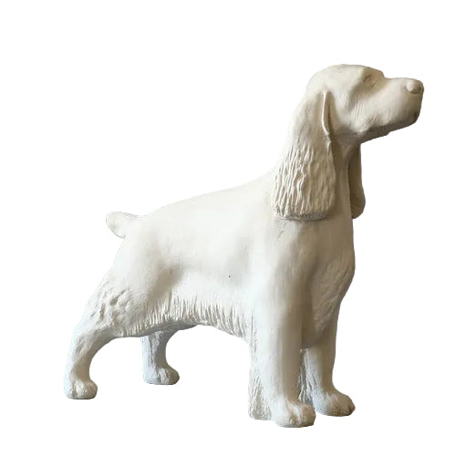 Spaniel dog statue with classical European style, featuring detailed fur texture and elegant, lifelike posture.