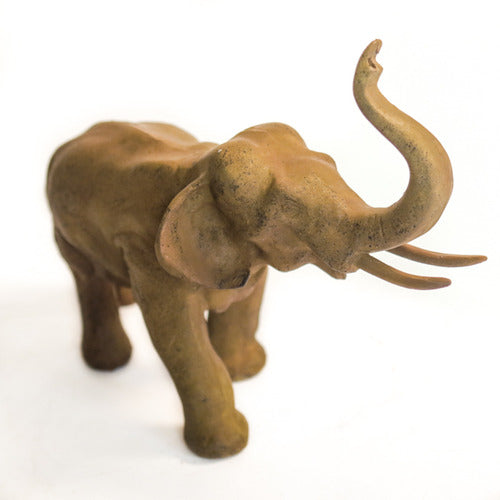 Charging Elephant Garden Statue (12 - Inch) Side View