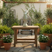Heavenly Winged Angel With Torch Garden Statue (45 - Inch) Side Angle