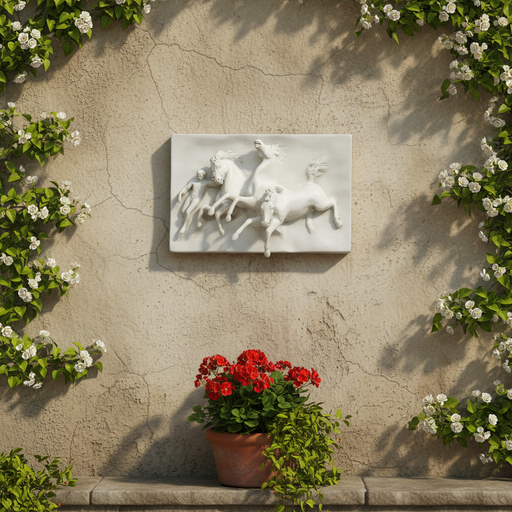 Horses Garden Statue (19 - Inch) Side Angle