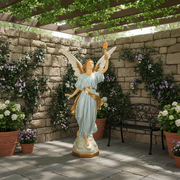 Angel With Torch Outdoor Statue (64 - Inch) Side Angle