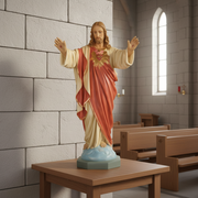 Sacred Heart of Jesus Blessing Arms Statue (37 - Inch) Side Angle