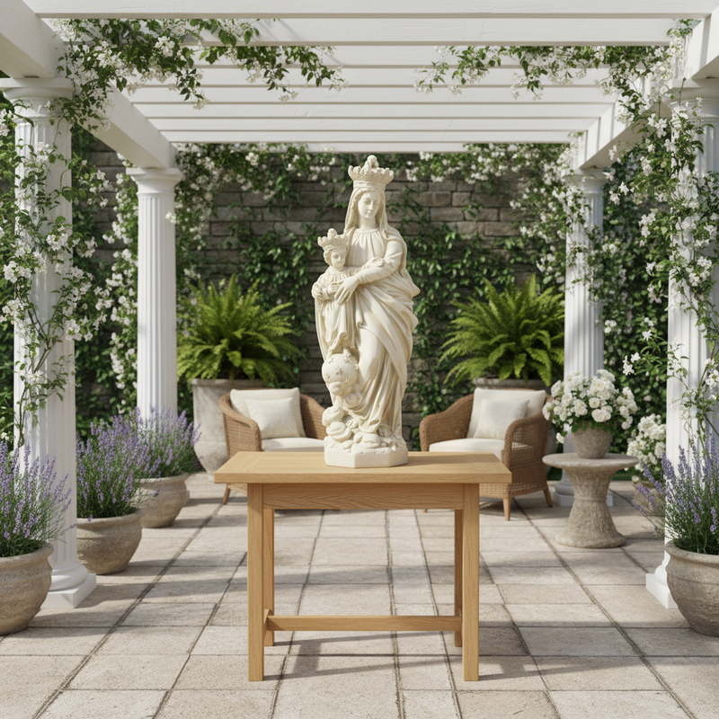 Mary and Child Jesus Religious Statue (27 - Inch) Side Angle