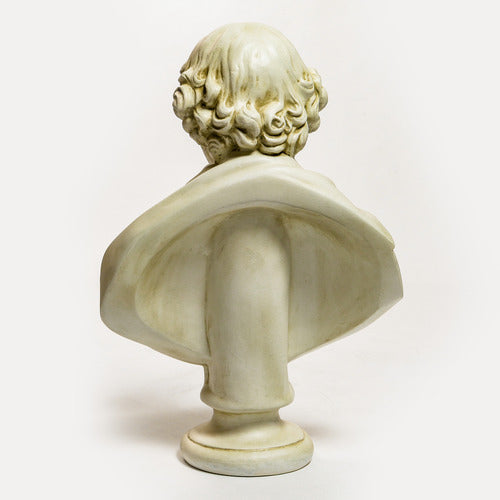 Classical old world European bust of a bearded man with ornate Renaissance-style clothing and detailed facial features. Side View