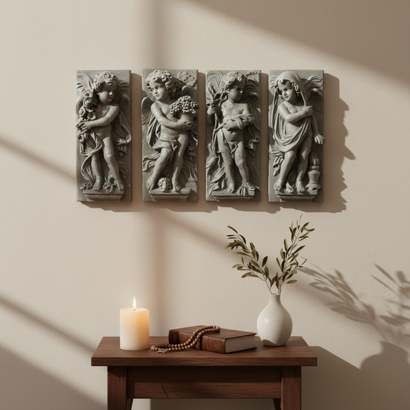 Little Boy Garden Plaque (13.0 - Inch) Side Angle