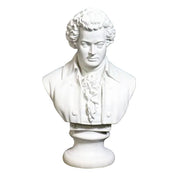 Classical European bust with ornate ruffled shirt and curled hair, inspired by Renaissance and Baroque sculptural styles.