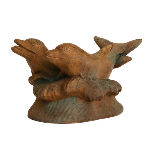 Dolphins Swimming Garden Statue (15-Inch)