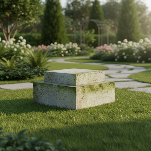 Double Level Stand Outdoor Statue (9 - Inch) Side Angle