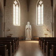 Father Marquette Religious Statue (74 - Inch) Side Angle