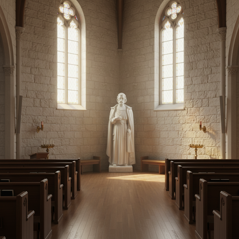 Father Marquette Religious Statue (74 - Inch) Side Angle