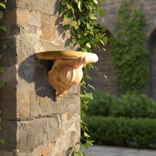Conch Shell Garden Statue (11 - Inch) Side Angle