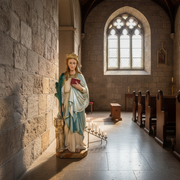 Saint Barbara Religious Statue (43 - Inch) Side Angle