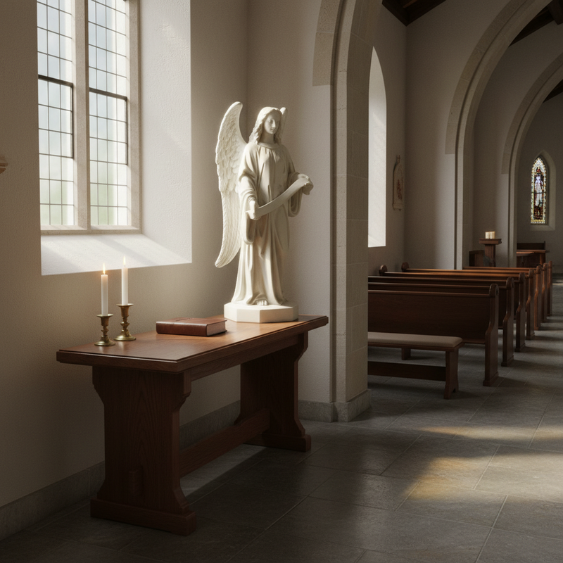 Angel Holding Scroll Outdoor Statue (49-Inch)