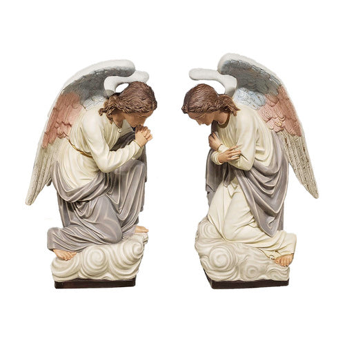 Pair Of Kneeling Angels Outdoor Statue (56-Inch)