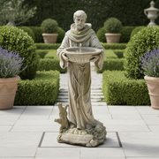 Saint Francis Garden Fountain with Bowl (23 - Inch) Side Angle