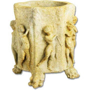 Round planter with Dancing Cherubs Outdoor Statue (18 - Inch)