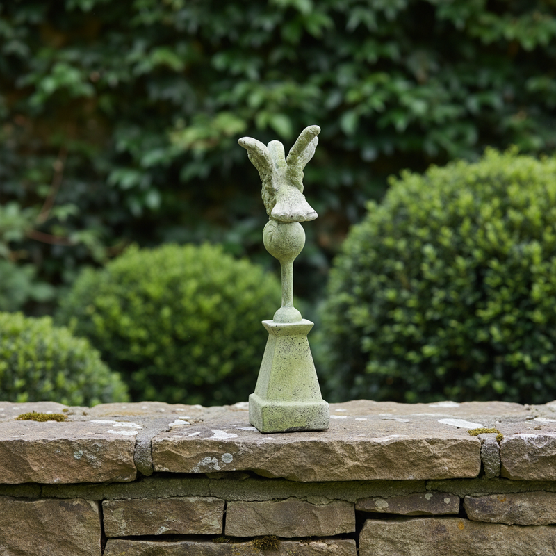 Dove Finial Outdoor Statue (24 - Inch) Side Angle