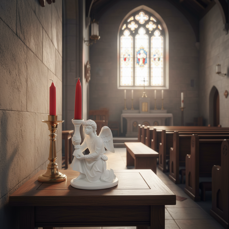 Guardian Angel Candleholder Statue (4-Inch)