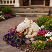 Laidman Lion Garden Statue (10 - Inch) Side Angle