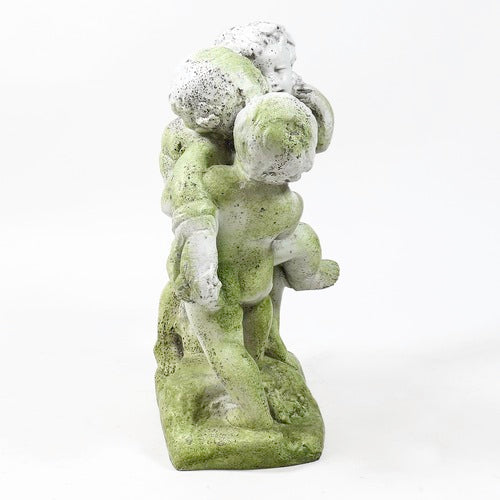 Cherub statue with children Outdoor Statue (23 - Inch) Side Angle View