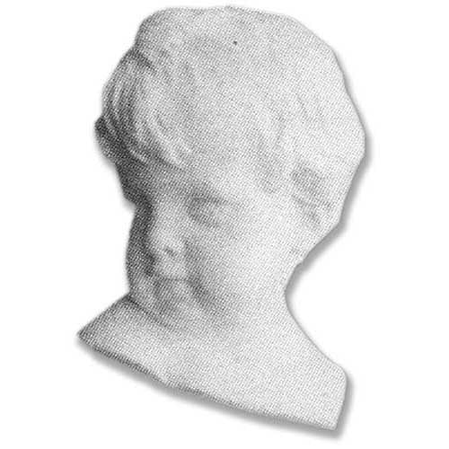 Classical cherub bust sculpture with soft facial features and wavy hair, inspired by Renaissance and Baroque European art.